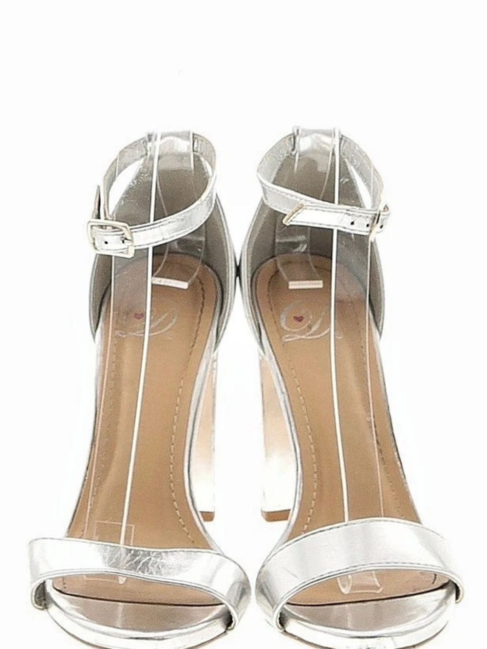 Silver Ankle Strap Heels 4.25” Height